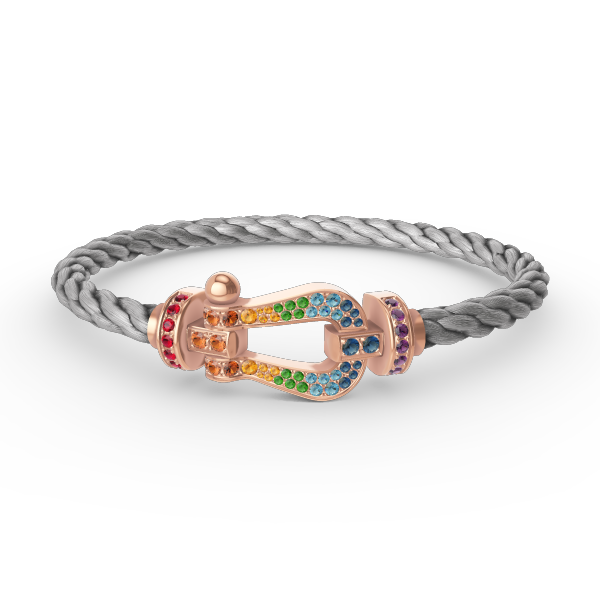 [Luxery]FORCE LARGE HORSESHOE  COLORED DIAMOND BRACELET ROSE GOLD