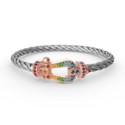 [Luxery]FORCE LARGE HORSESHOE  COLORED DIAMOND BRACELET ROSE GOLD