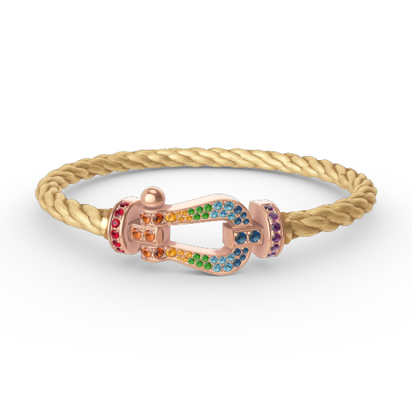 [Luxery]FORCE LARGE HORSESHOE  COLORED DIAMOND BRACELET ROSE GOLD