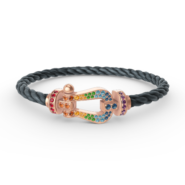 [Luxery]FORCE LARGE HORSESHOE  COLORED DIAMOND BRACELET ROSE GOLD
