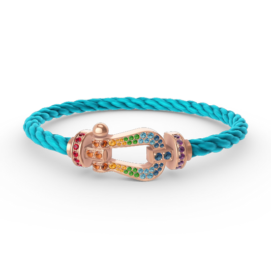 [Luxery]FORCE LARGE HORSESHOE  COLORED DIAMOND BRACELET ROSE GOLD