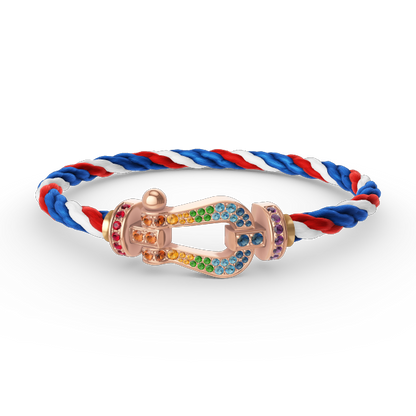 [Luxery]FORCE LARGE HORSESHOE  COLORED DIAMOND BRACELET ROSE GOLD
