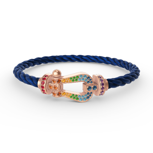 [Luxery]FORCE LARGE HORSESHOE  COLORED DIAMOND BRACELET ROSE GOLD