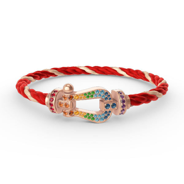 [Luxery]FORCE LARGE HORSESHOE  COLORED DIAMOND BRACELET ROSE GOLD
