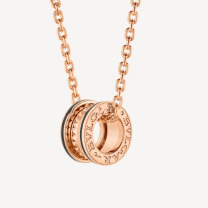 [⭐Luxus] ZERO 1 ROCK ANHÄNGER ROSÉGOLD SCHWARZE HALSKETTE