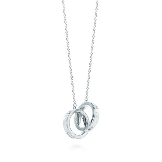 [⭐Luxery Jewels]INTERLOCKING CIRCLES PENDANT SILVER SMALL NECKLACE