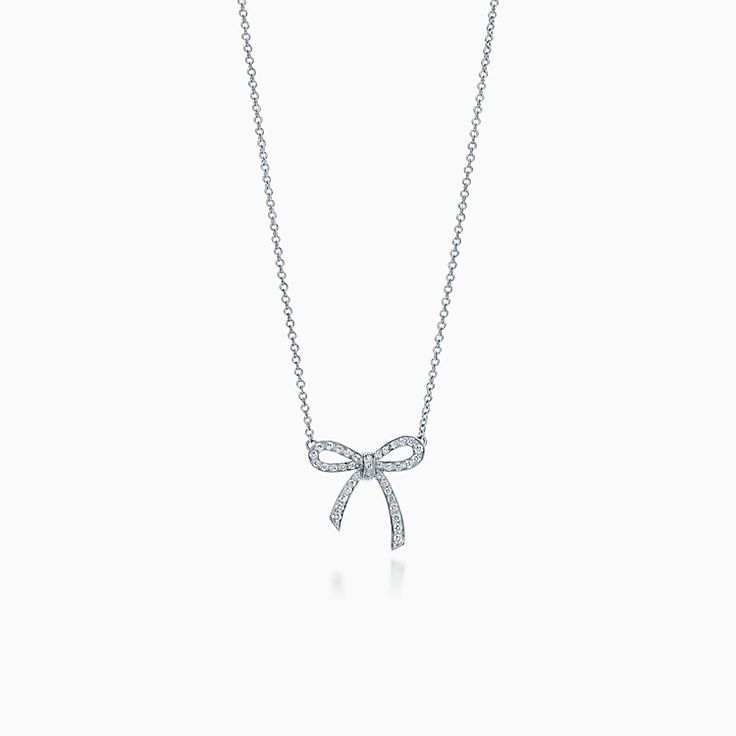 [⭐Luxery Jewels]リボンネックレス ボウペンダント ダイヤモンドチャームチェーン