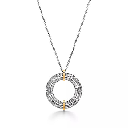 [⭐Luxery Jewels]EDGE DIAMOND GOLD SILVER NECKLACE
