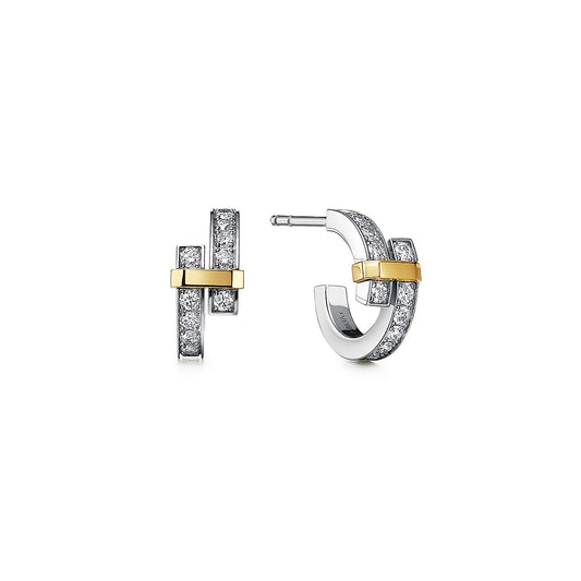 [⭐Luxery Jewels]EDGE DIAMOND PINK GOLD EARRINGS