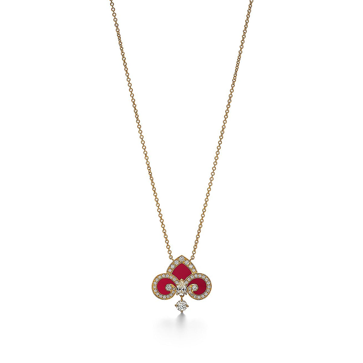 [⭐Luxery Jewels]FLEUR DE LIS ROSÉGOLD DIAMANT-HALSKETTE