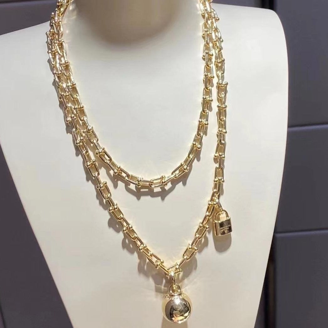 [⭐Luxery Jewels]ハードウェア ラップネックレス