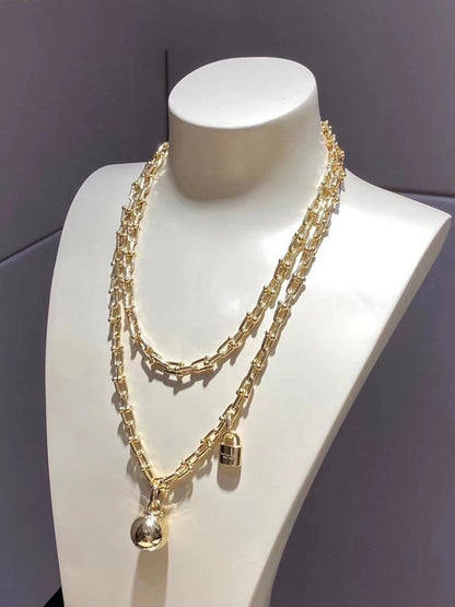 [⭐Luxery Jewels]ハードウェア ラップネックレス