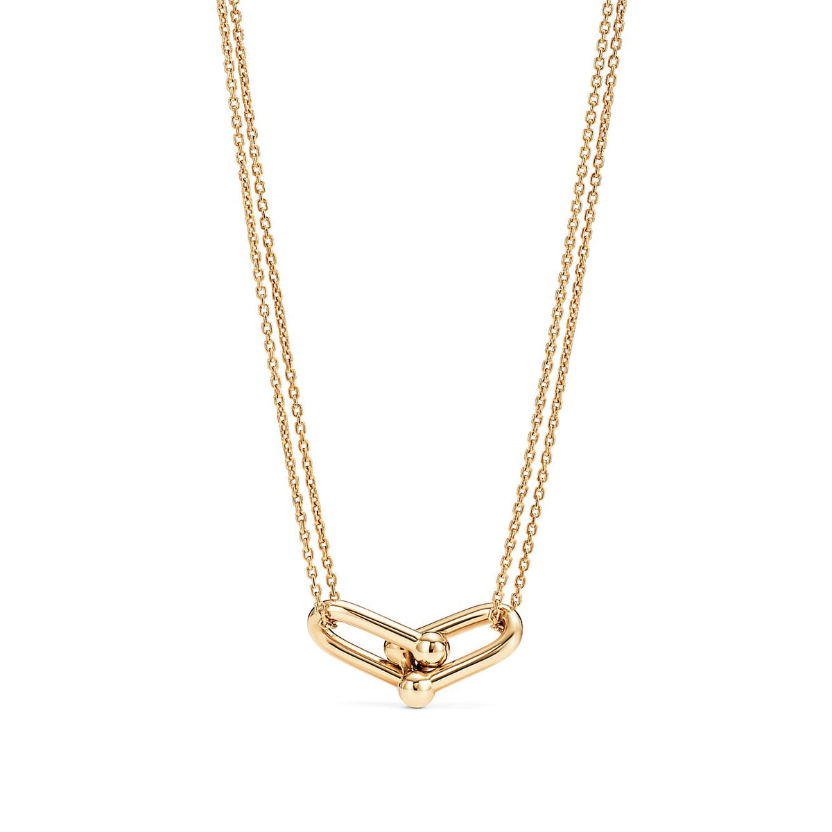 [⭐Luxery Jewels]ハードウェア ゴールド ダブルリンク ネックレス