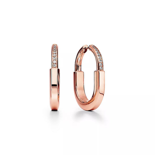 [⭐Luxery Jewels]LOCK MEDIUM DIAMNOND EARRINGS