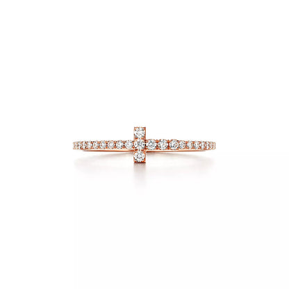 [⭐Luxery Jewels]T-RING DIAMANT ROSÉGOLD