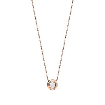 [⭐Luxery Jewels]DIAMOND AND MOTHER PEARL CIRCLE NECKLACE PENDANT