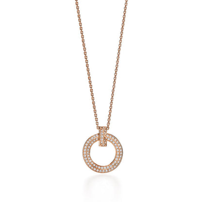 [⭐Luxery Jewels]T1 CIRCLE DIAMOND PAVED MEDIUM NECKLACE