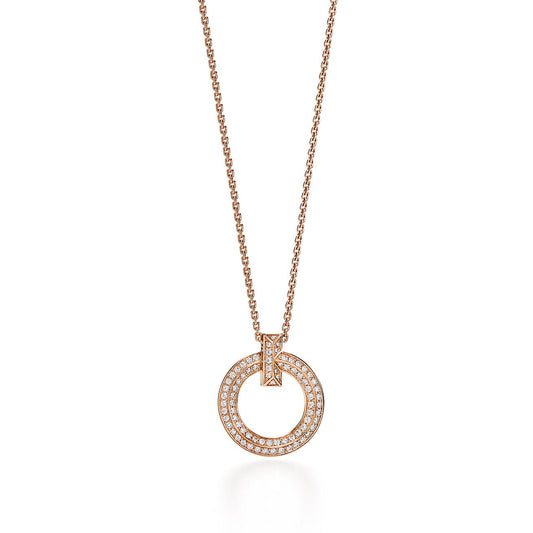 [⭐Luxery Jewels]T1 CIRCLE DIAMOND PAVED MEDIUM NECKLACE