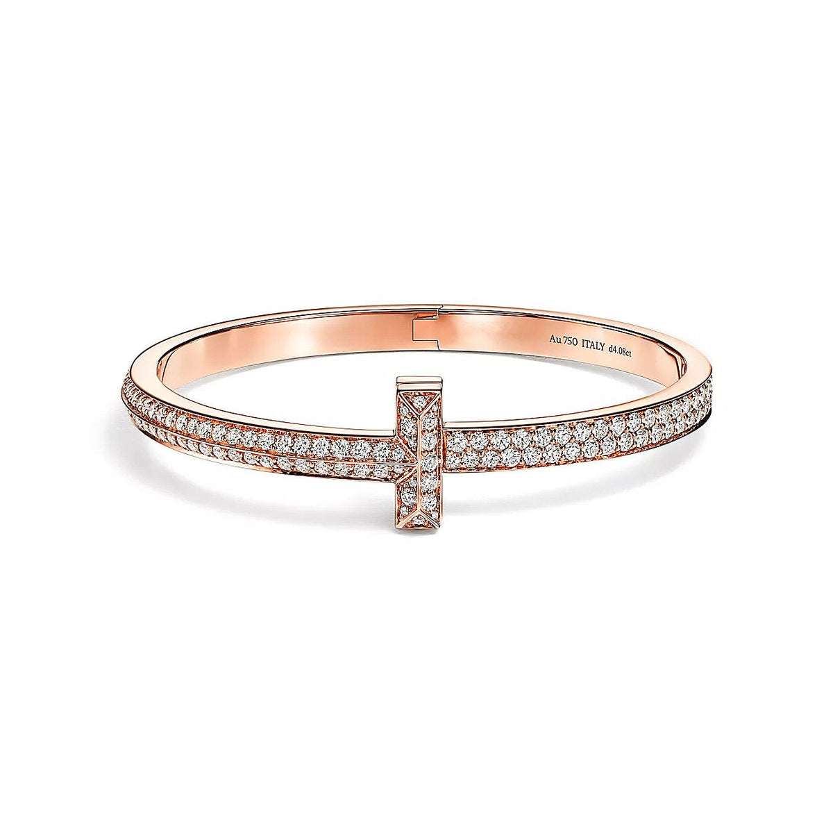 [⭐Luxery Jewels]T1 WIDE HINGED BANGLE DIAMOND PAVED BRACELET