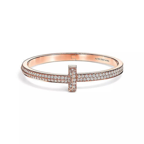 [⭐Luxery Jewels]T1 WIDE HINGED BANGLE DIAMOND PAVED BRACELET
