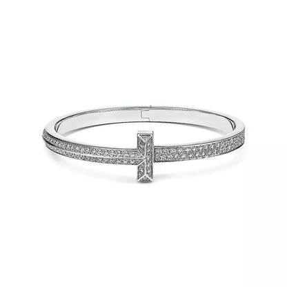 [⭐Luxery Jewels] ワイドダイヤモンド ヒンジバングル シルバー