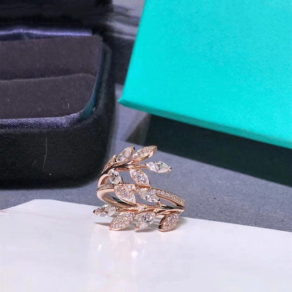 [⭐Luxery Jewels]VICTORIA DIAMOND VINE BYPASS-RING ROSÉGOLD