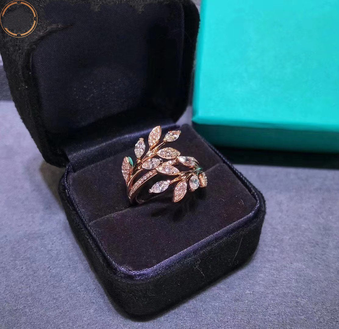 [⭐Luxery Jewels]VICTORIA DIAMOND VINE BYPASS-RING ROSÉGOLD