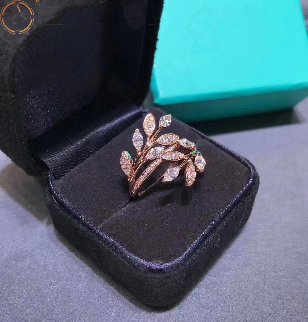 [⭐Luxery Jewels]VICTORIA DIAMOND VINE BYPASS-RING ROSÉGOLD