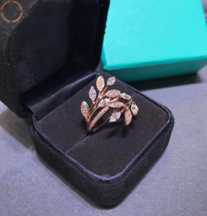 [⭐Luxery Jewels]VICTORIA DIAMOND VINE BYPASS-RING ROSÉGOLD