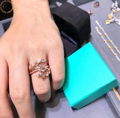 [⭐Luxery Jewels]VICTORIA DIAMOND VINE BYPASS-RING ROSÉGOLD