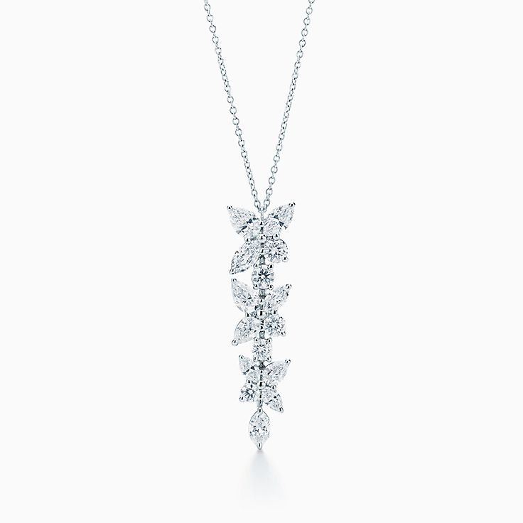 [⭐Luxery Jewels]MIXED CLUSTER DIAMOND DROP PENDANT