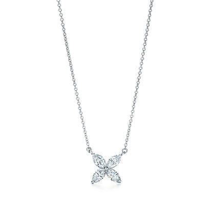[⭐Luxery Jewels]VICTORIA ANHÄNGER-HALSKETTE AUS PLATIN UND DIAMANTEN