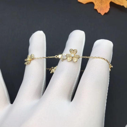 [Luxery]FRIVOLE GOLD 5 FLOWERS BRACELET