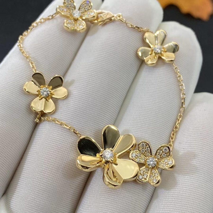 [Luxery]FRIVOLE GOLD 5 FLOWERS BRACELET