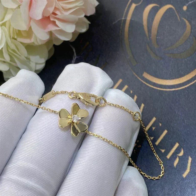 [Luxery]FRIVOLE GOLD FLOWER PINK MALACHITE BRACELET
