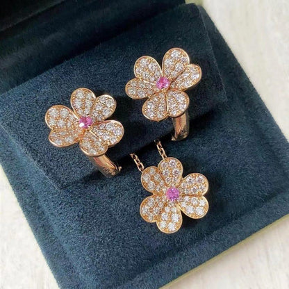 [Luxery]FRIVOLE ROSE GOLD FLOWER DIAMOND NECKLACE