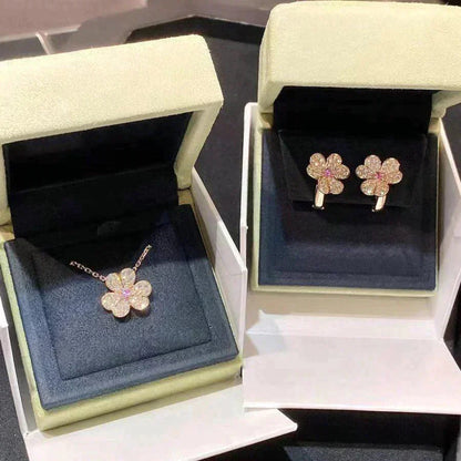 [Luxery]FRIVOLE ROSE GOLD FLOWER DIAMOND NECKLACE