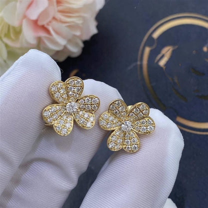 [Luxery]FRIVOLE GOLD FLOWER DIAMOND EARRINGS