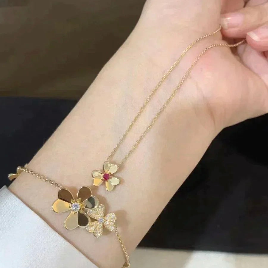 [Luxery]FRIVOLE GOLD FLOWER NECKLACE