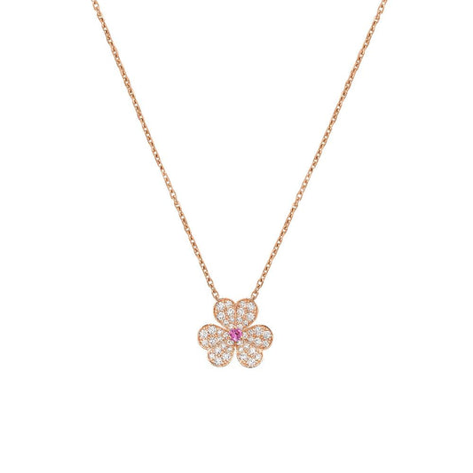[Luxery]FRIVOLE ROSE GOLD FLOWER DIAMOND NECKLACE