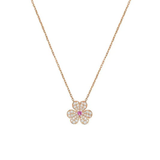 [Luxery]FRIVOLE ROSE GOLD FLOWER DIAMOND NECKLACE