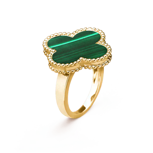 [Luxery]CLOVER MALACHITE RING