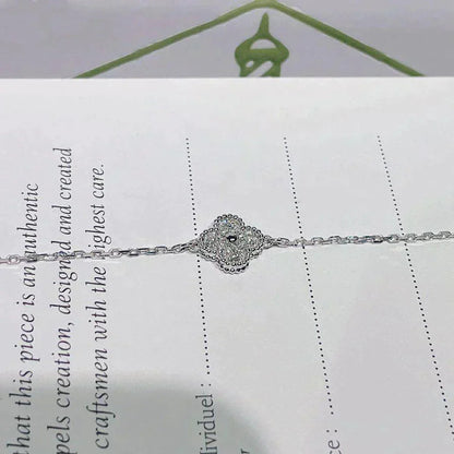 [Luxery]CLOVER  SINGLE FLOWER BRACELET SILVER