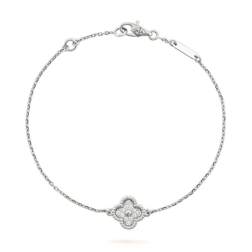 [Luxery]CLOVER  SINGLE FLOWER BRACELET SILVER