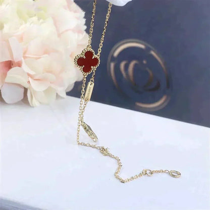 [Luxery]CLOVER  CARNELIAN SINGLE FLOWER BRACELET