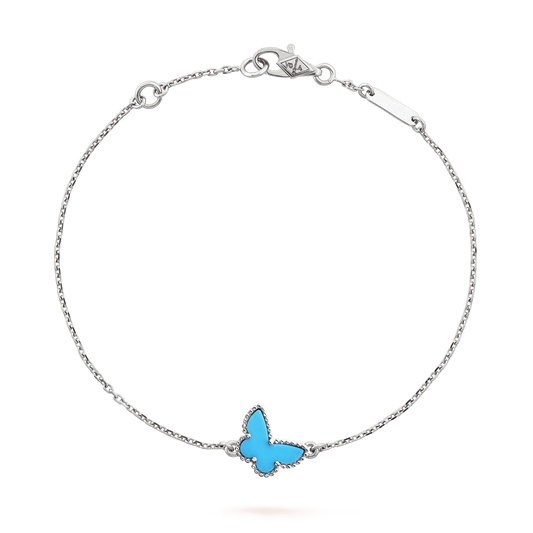 [Luxery]BUTTERFLY TURQUOISE BUTTERFLY BRACELET SILVER
