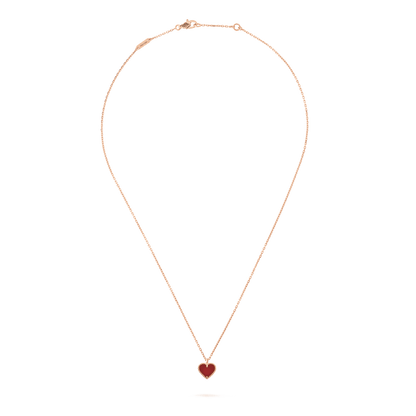 [Luxery]SWEET CLOVER CARNELIAN HEART NECKLACE