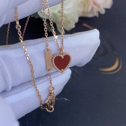 [Luxery]SWEET CLOVER CARNELIAN HEART NECKLACE