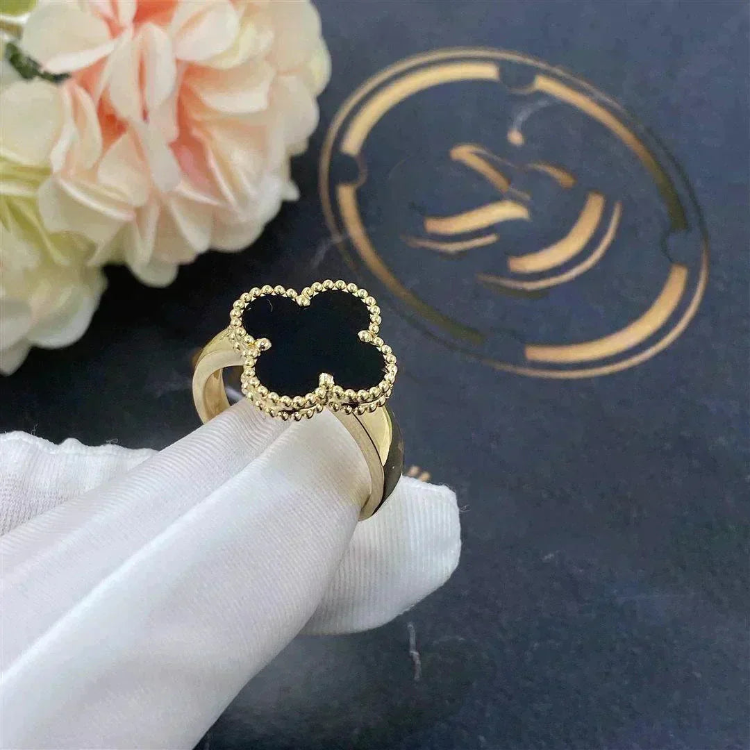 [Luxery]CLOVER ONYX RING