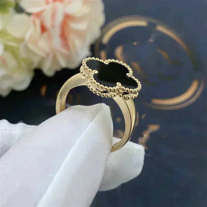 [Luxery]CLOVER ONYX RING
